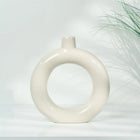 Nordic Collection Haloria Matte Ivory Handmade Ceramic Ring Vase Decorative Object Nordic Collection