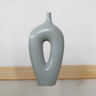 Nordic Collection Salvoria Gray Sage Handmade Ceramic Hollow Vase Nordic Collection