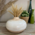 Nordic Collection Terra Essence Cream Terracotta Handmade Ceramic Flat Vase Nordic Collection