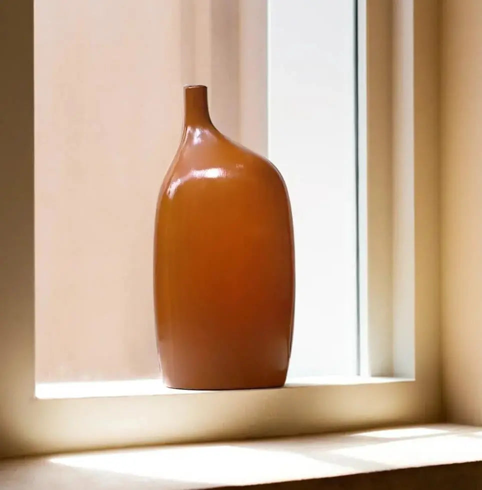 Nordic Collection Terra Flow Terracotta Tone Handmade Ceramic Sculptural Vase Nordic Collection