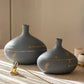 Handmade Nova Starlit Horizon Ceramic Vase Duo in Charcoal Gray with Gold Details Dea'rt İstanbul
