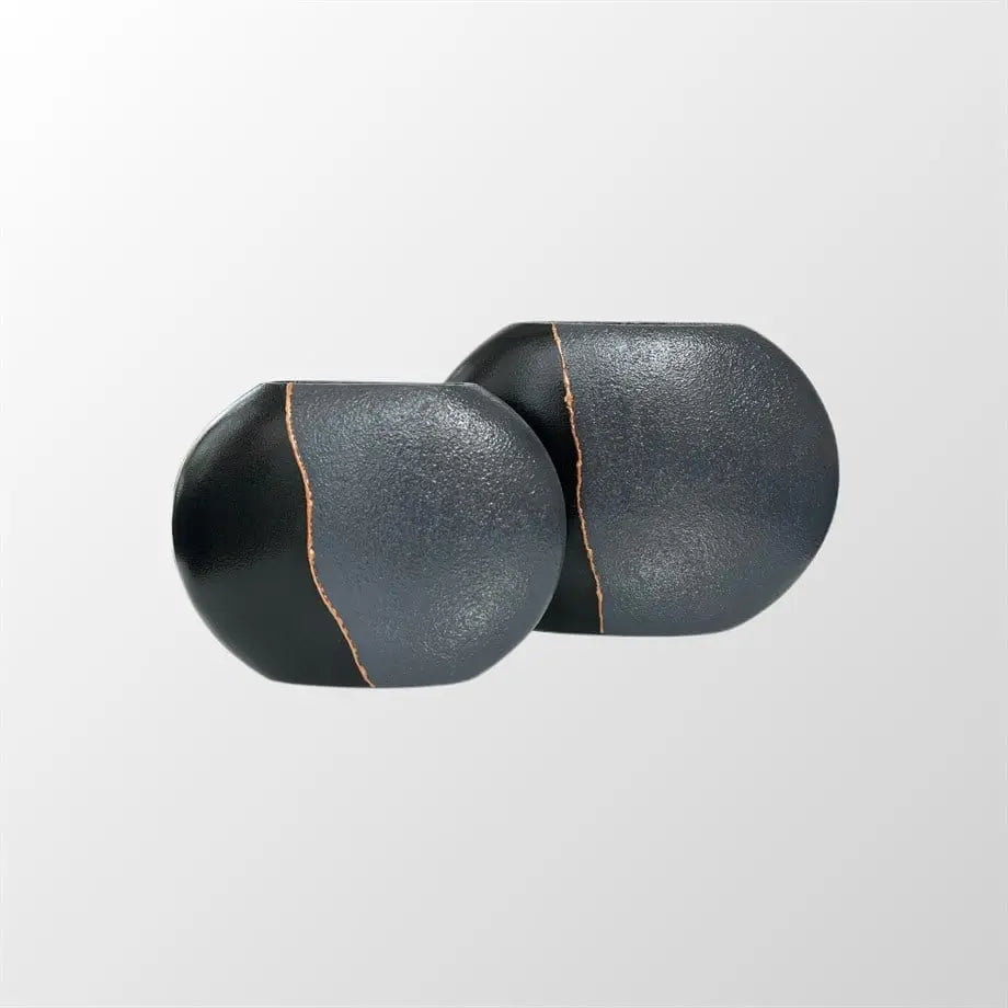 Bakırdan Collection Trace Handmade Minimal Vase Duo with Copper Line Bakırdan Collection