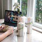 Cherry Meadow Small Hand Painted Ceramic Vase Cream White Spring Decor Dea'rt İstanbul