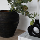 Sapphire Midnight Ember Handmade Matte Black Ceramic Vase with Gold Texture Modern Decor Dea'rt İstanbul