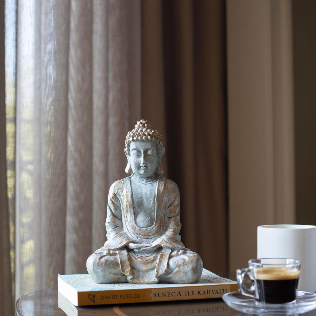 Sage Gold Tranquility Mini Buddha Sculpture Dea'rt İstanbul