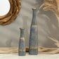 Semavi Collection Azure Cascade Handmade Tall Vase Duo Set Grey Blue Gold Ceramic Semavi Collection