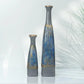 Semavi Collection Azure Cascade Handmade Tall Vase Duo Set Grey Blue Gold Ceramic Semavi Collection