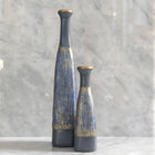 Semavi Collection Azure Cascade Handmade Tall Vase Duo Set Grey Blue Gold Ceramic Semavi Collection