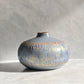 Semavi Collection Azure Halo Handmade Low Profile Decorative Vase Grey Blue Gold Ceramic Semavi Collection