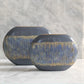 Semavi Collection Azure Horizon Handmade Slim Sculptural Vase Duo Set Grey Blue Gold Ceramic Semavi Collection