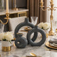 Semavi Collection Golden Halo Handmade Ring Vase Trio Set Grey Ceramic Semavi Collection
