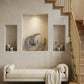 Semavi Collection Moon Crescent Handmade Dual Sculpture Set Grey Deep Sky Blue Gold Ceramic Semavi Collection