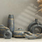 Semavi Collection Sky Pillar Handmade Cylinder Decorative Vase Grey Blue Gold Ceramic Semavi Collection