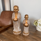 Serenity Monk Handmade Premium Antique Gold Votive Candleholder Duo Dea'rt İstanbul