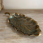 Aurora Verde Handmade Emerald and Antique Gold Leaf Tray Large or Small Dea'rt İstanbul