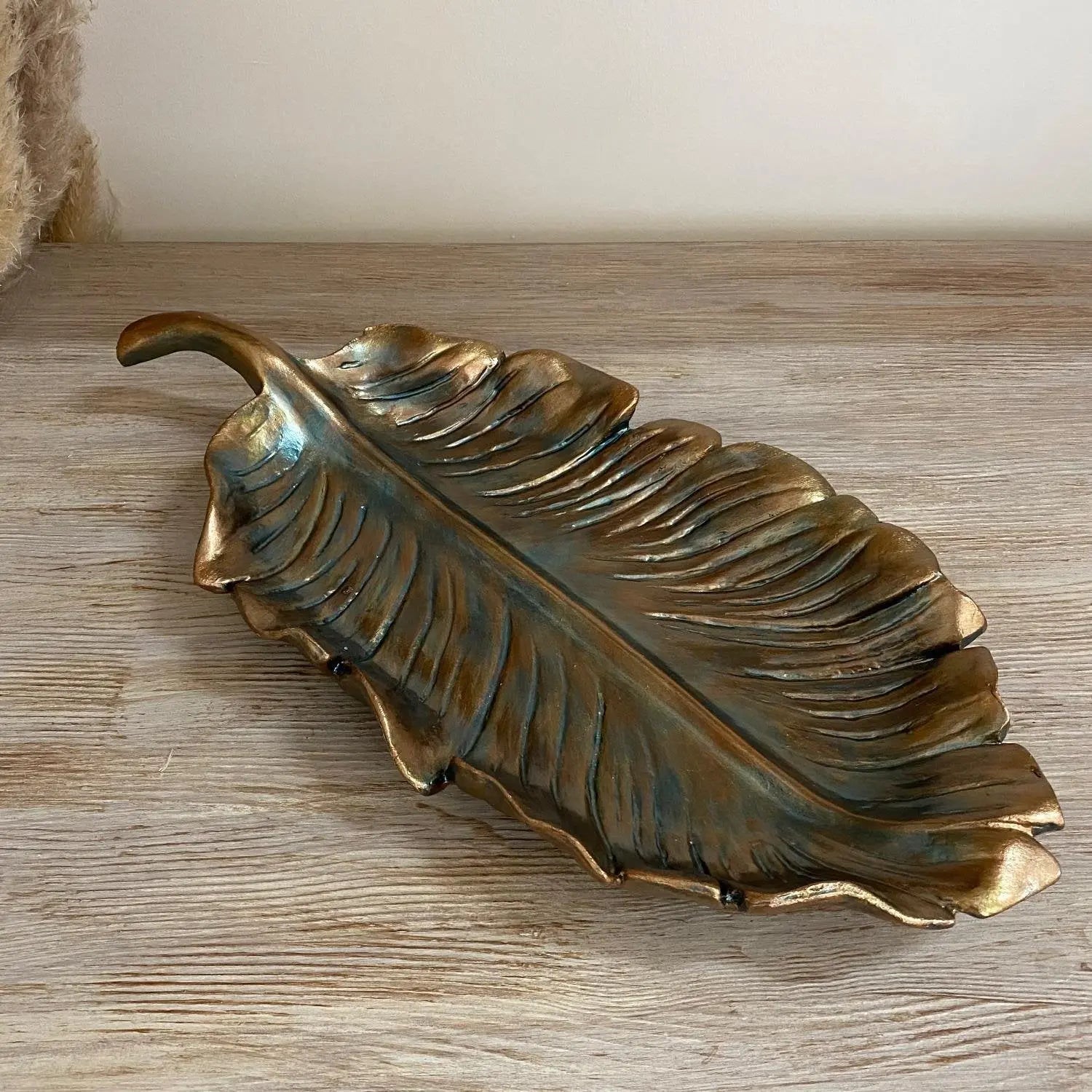 Aurora Verde Handmade Emerald and Antique Gold Leaf Tray Large or Small Dea'rt İstanbul