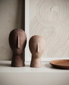 Silent Rhythm Abstract Object Handmade Polyester Brown Beige Set of Two - Deart İstanbul