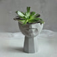 Sculptural Face Planter Black White Grey Decorative Polyester Succulent and Flower Pot Dea'rt İstanbul