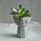 Sculptural Face Planter Black White Grey Decorative Polyester Succulent and Flower Pot Dea'rt İstanbul