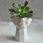 Sculptural Face Planter Black White Grey Decorative Polyester Succulent and Flower Pot Dea'rt İstanbul