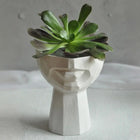 Sculptural Face Planter Black White Grey Decorative Polyester Succulent and Flower Pot Dea'rt İstanbul