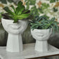 Sculptural Face Planter Black White Grey Decorative Polyester Succulent and Flower Pot Dea'rt İstanbul
