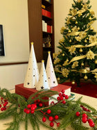 Conical Tree Ceramic Candle Holder Handmade Multicolour 24cm Dea'rt İstanbul