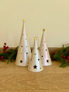 Conical Tree Ceramic Candle Holder Handmade Multicolour 24cm Dea'rt İstanbul