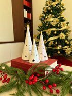 Conical Tree Ceramic Candle Holder Handmade Multicolour 24cm Dea'rt İstanbul