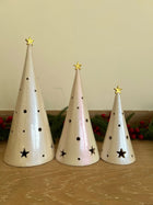 Conical Tree Ceramic Candle Holder Handmade Multicolour 24cm Dea'rt İstanbul