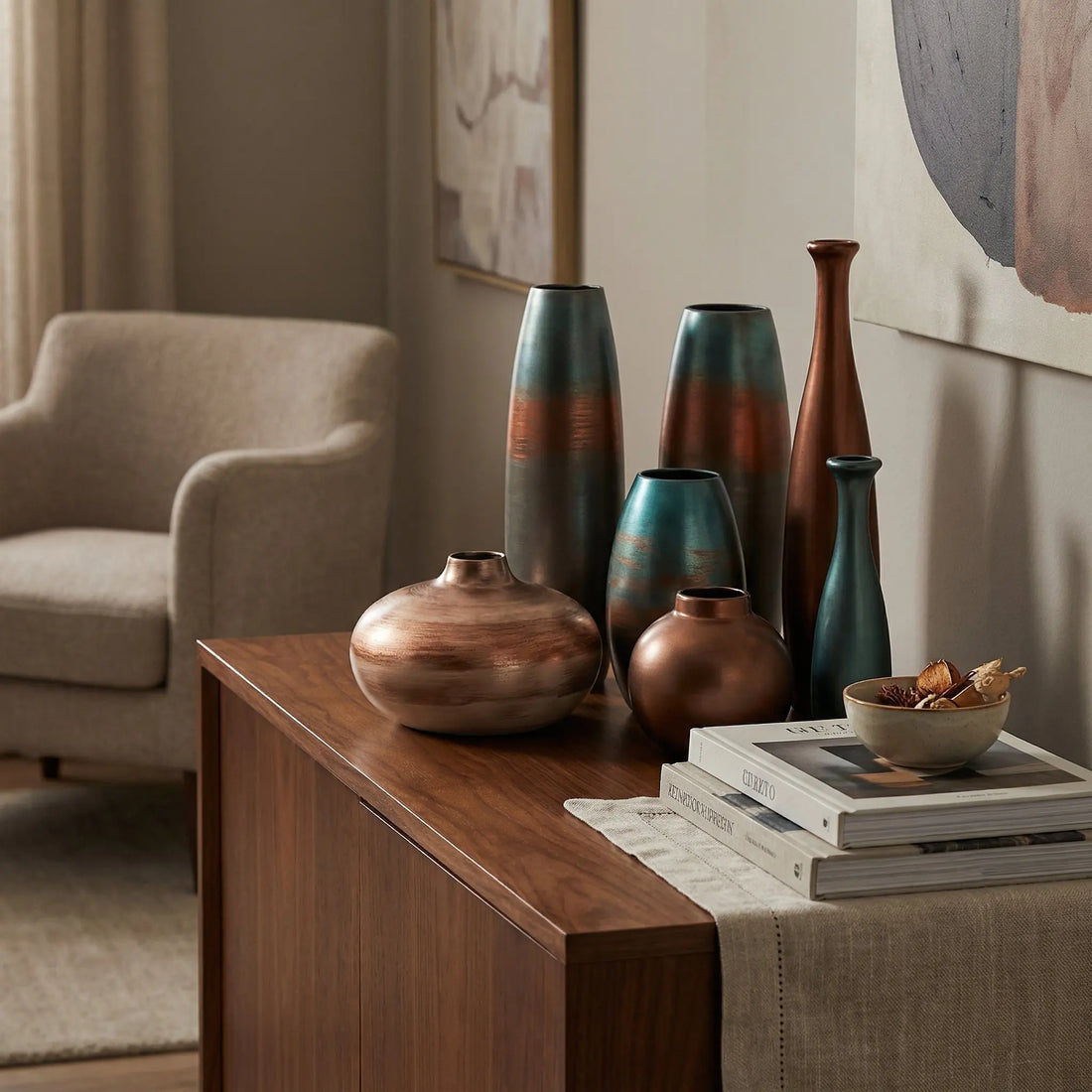 Ahenk Collection Ceramic Vase Set 6 Pieces Ahenk Collection