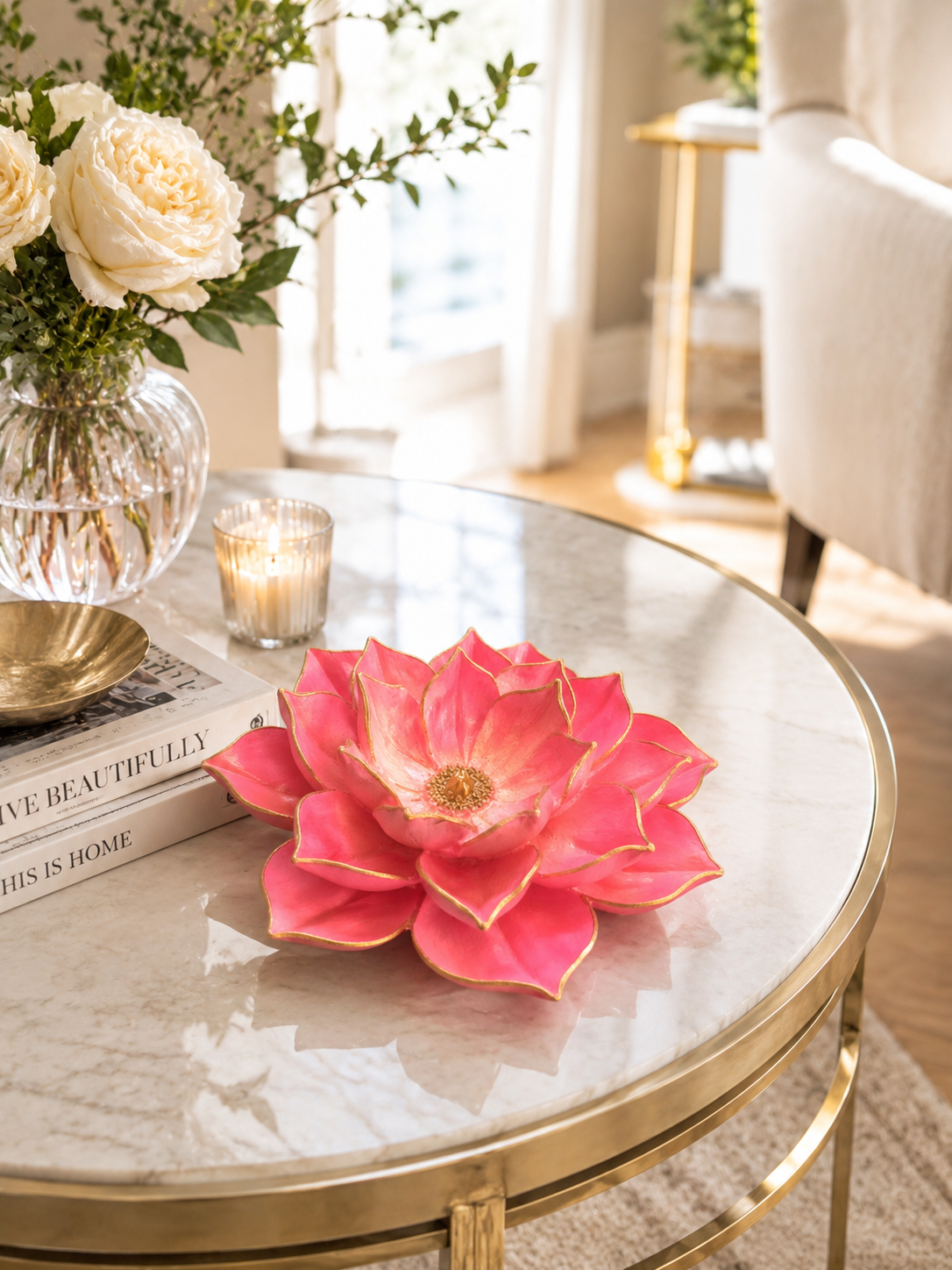 Padma Lotus Masa Dekoru – El Yapımı Dekoratif Çiçek Obje Dea’rt İstanbul