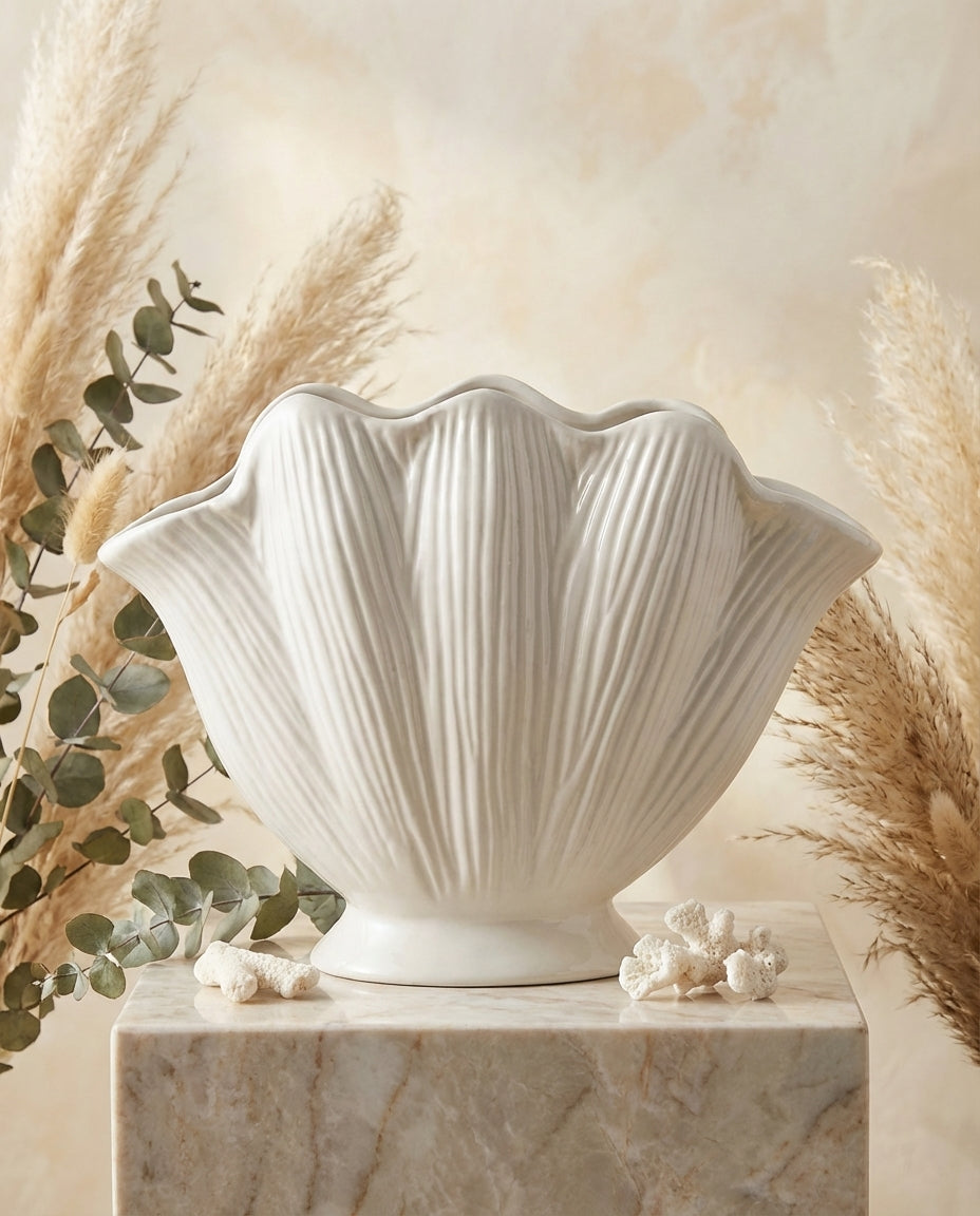 minimalist white ceramic vase decor for contemporary interior stylings