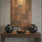 Copper Collection Ceramic Cube Vase and Bowl Set, Handmade, 3 Pieces, Black Bronze, 20.5cm