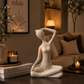 Serenity Meditatif Kadın Heykeli 31 cm – Modern Dekoratif Obje Krem Deart İstanbul